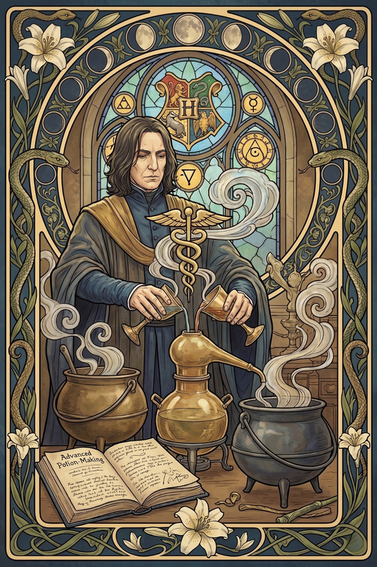 Mystic Alchemist Art Nouveau Framed Plexiglass Wall Art