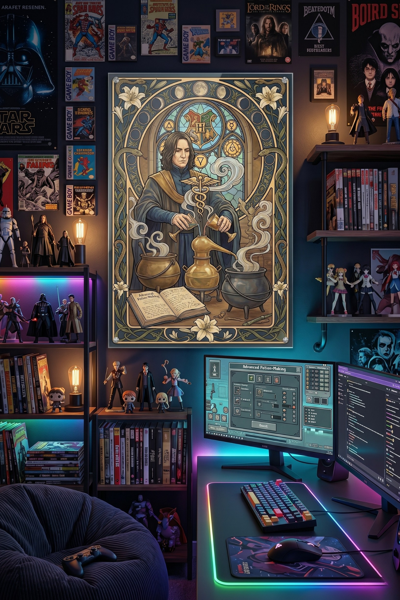 Mystic Alchemist Art Nouveau Framed Plexiglass Wall Art