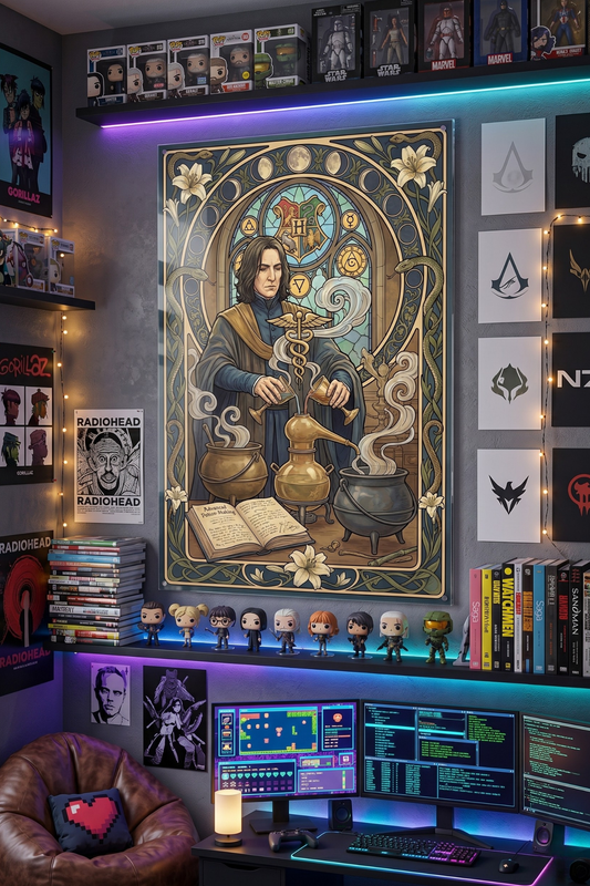 Mystic Alchemist Art Nouveau Framed Plexiglass Wall Art