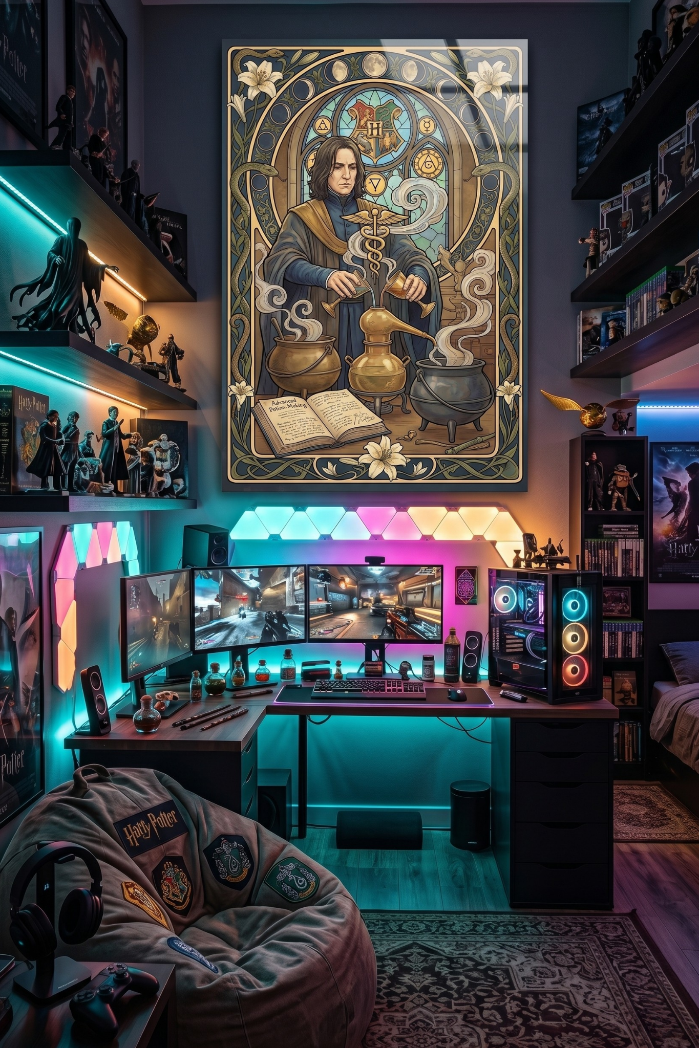 Mystic Alchemist Art Nouveau Framed Plexiglass Wall Art